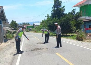 Satlantas Polres Solsel Cek Kondisi Jalan Jelang Ramadan