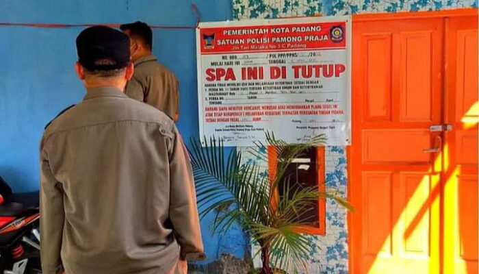 Pijat Plus-plus Berkedok Spa Ditutup Satpol PP Padang
