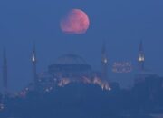 Indahnya Cahaya Bulan Memerah di Florida Hingga Afrika