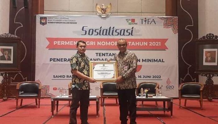 Dharmasraya Peringkat 2 Nasional Pemerintah Kabupaten Kinerja Terbaik Penerapan SPM
