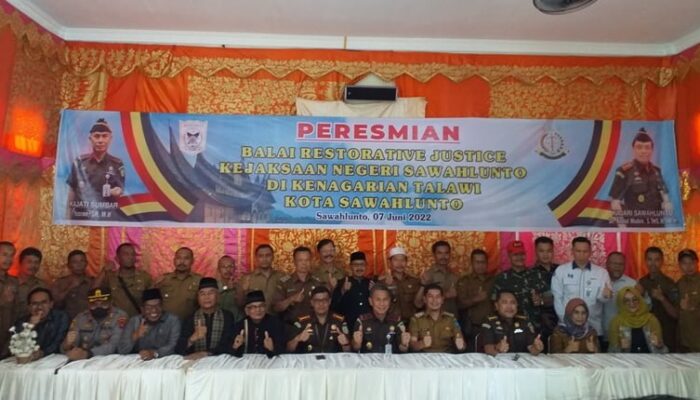 Kajati Sumbar Resmikan Balai Restorative Justice Sawahlunto