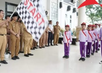 Semarak HUT RI ke-77 di Solok Selatan, Siswa SD Hingga SMA Ikuti Lomba Gerak Jalan