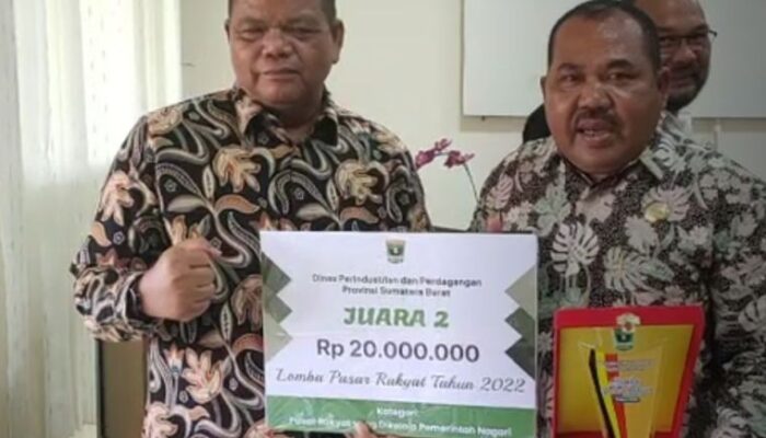 Pasar Nagari Paraman Raih Juara 2 Lomba Pasar Rakyat Tingkat Sumatra Barat
