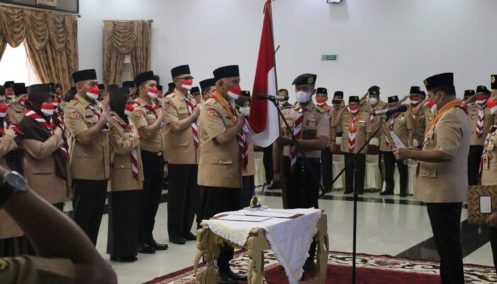 Ketua Kwarnas Pramuka Budi Waseso Lantik Mahyeldi Sebagai Ketua Mabida dan Audy Joinaldy Ketua Kwarda Sumbar 2022-2027