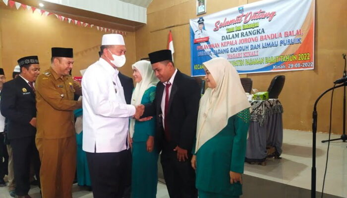 Empat Jorong di Nagari Kinali Dilantik, Hamsuardi: Jorong harus Jalankan Program Pemda