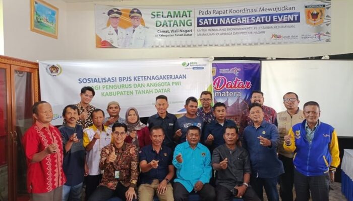 PWI Tanah Datar Gandeng BPJS Ketenagakerjaan Sosialisasi Jaminan Kerja