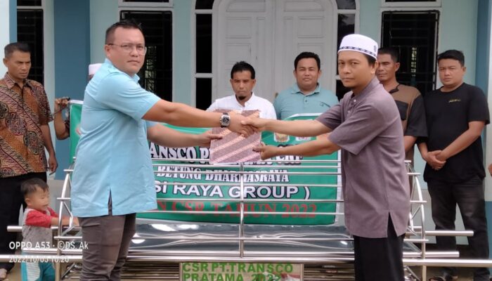 PT Transco Pratama Kucurkan Dana CSR Bidang Sosial Keagamaan Rp10 Juta Pada Masjid Raya Ampang Kuranji