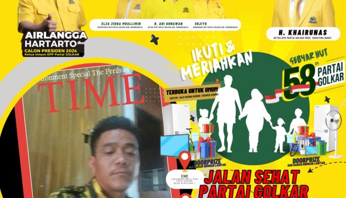 Besok Bagi-Bagi Doorprize, Partai Golkar Dharmasraya Gelar Jalan Santai Bersama Masyarakat