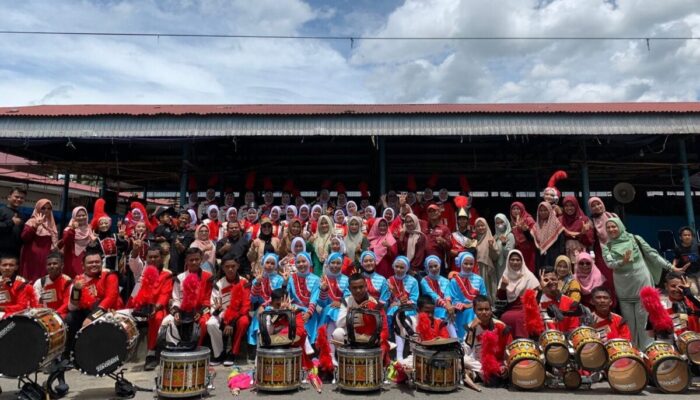 Drumband SMA Negeri 4 Sijunjung Tampil Memukau saat Peringatan Sumpah Pemuda di Nagari Padang Sibusuk Sijunjung