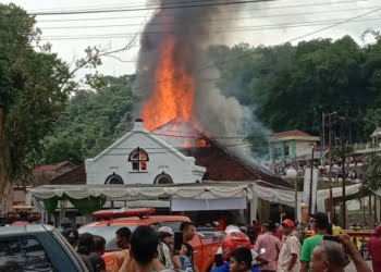 Gedung Warisan Dunia UNESCO di Sawahlunto Terbakar