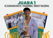 Mahasiswa UMN Bukittinggi Asal Nagari III Koto Aur Malintang Juara 1 Nasional Karate Tradisional 2022