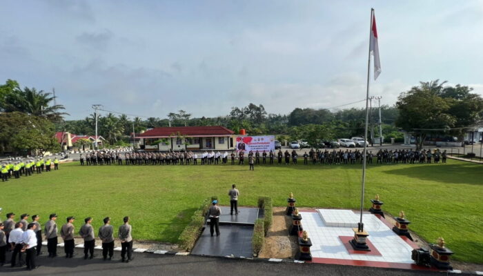 Kapolres Dharmasraya Pimpin Apel Binlat Calon Anggota Polri Tahun 2023