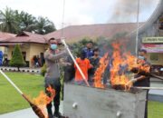 Polres Pasaman Barat Musnahkan 2.116 Gram Ganja Kering