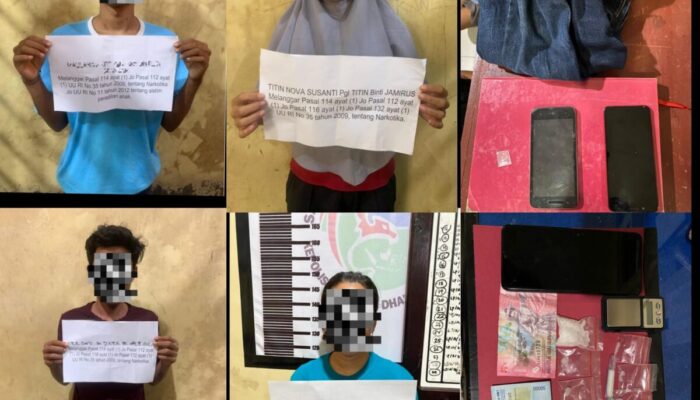 Polres Dharmasraya Ungkap Jaringan Narkotika, Empat Pengedar Sabu Diamankan