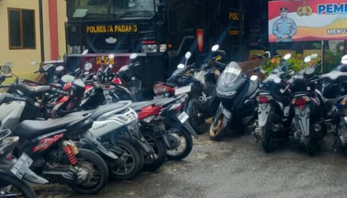 Wujudkan Zero Knalpot Brong, 274 Kendaraan Dikandangkan Polresta Padang