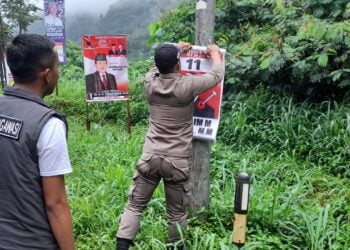 Bawaslu Agam Tertibkan APK yang Dipasang di tempat Terlarang