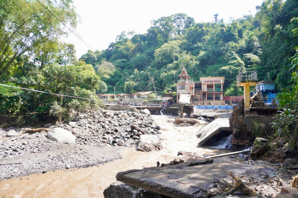 Kondisi salah satu sungai di Tanah Datar usai diterjang galodo beberapa waktu lalu. IST