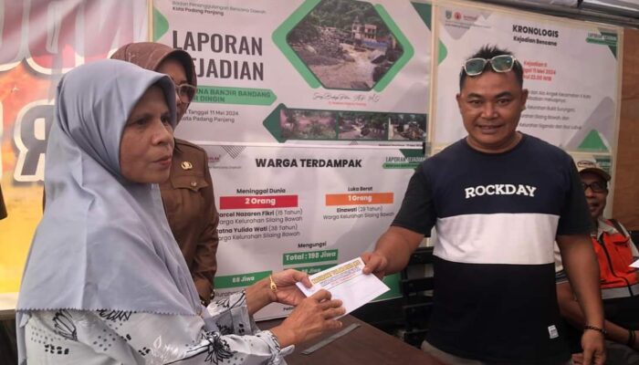 MTP Siak Salurkan Bantuan untuk Korban Bencana Banjir Bandang di Padang Panjang