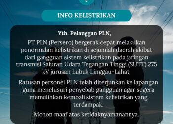 Aliran Listrik Mati di Sejumlah Daerah di Padang, Ini Penjelasan PLN!