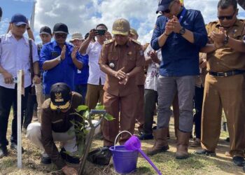 Pemulihan Kerusakan DAS Batang Sikabau, PT Bakrie Pasaman Plantations Bersama Pemda Tanami 150 Pohon