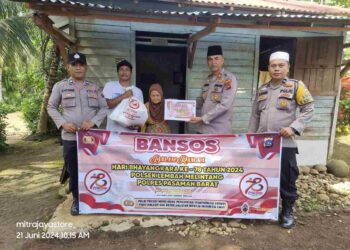 Polres Pasbar Salurkan Bantuan Sosial Sambut Hari Bhayangkara ke-78
