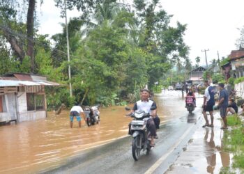 Hujan dengan Intensitas Tinggi,Banjir Landa Nagari Sijunjung