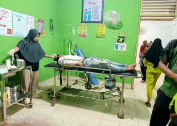 Pengendara Sepeda Motor Bertabrakan dengan Avanza di Jalan Lintas Gunung Medan