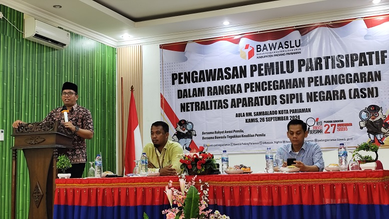 Bawaslu Padang Pariaman gelar sosialisasi Pengawasan Pemilu Partisipatif dalam rangka pencegahan pelanggaran netralitas ASN.