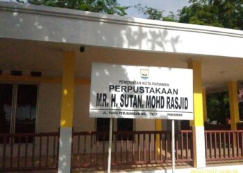 Perpustakaan Mr. H Sutan. Mohd Rasjid di kawasan Pantai Gandoriah, Kota Pariaman berhenti beroperasi sementara karena akan direnovasi