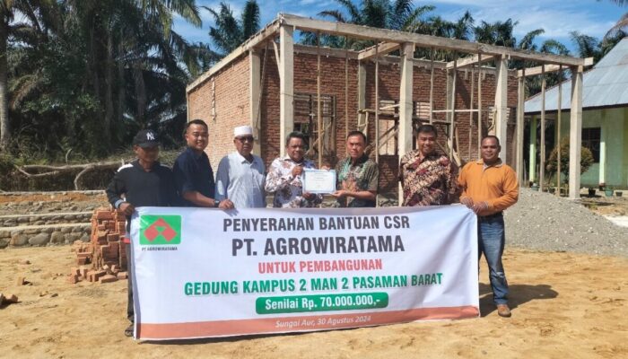 PT Agrowiratama Serahkan Dana CSR Pembangunan Ruang Kelas Baru di Kampus 2 MAN 2 Pasaman Barat