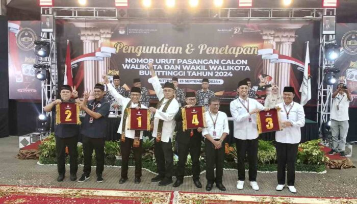 KPU Bukittinggi Tetapkan Nomor Urut Paslon Cawako