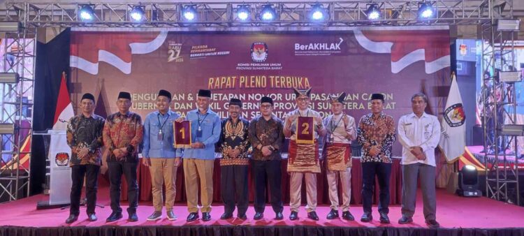 KPU Sumbar pengundian nomor urut, Senin (23/9/2024). IRHAM