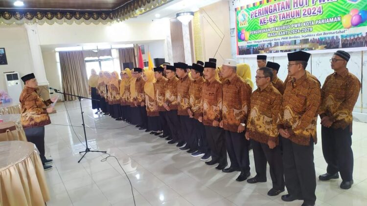 PWRI Kota Pariaman mengukuhkan pengurus periode 2024-2029 bertepatan dengan Peringatan Hari Ulang Tahun (HUT) PWRI ke-62. IST