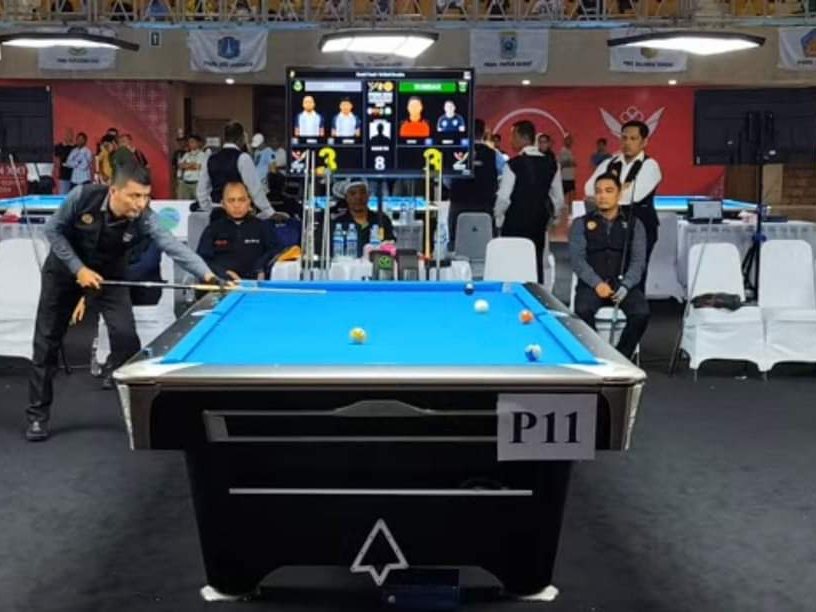 Dua pebiliyar Sumbar harus puas meraih medali perunggu pada PON 2024 Aceh-Sumut 2024, setelah dalam laga semifinal nomor Double 10 Ball Men.