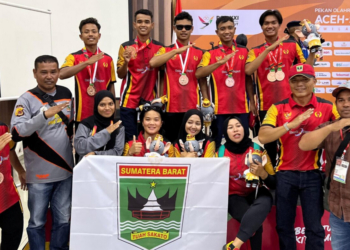 Kontingen Paralayang menambah perolehan medali Pekan Olahraga Nasional atau PON 2024 bagi Sumbar dengan menyumbangkan medali perunggu.