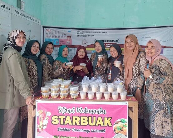 Pemerintah Nagari Tarantang bersama kader posyandu membuat inovasi  Stand Makanan Tambahan Sekitar Tarantang Lubuak atau Starbuak.