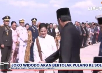 Jokowi Dilepas Presiden Prabowo Subianto Pulang ke Solo