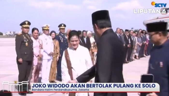 Jokowi Dilepas Presiden Prabowo Subianto Pulang ke Solo