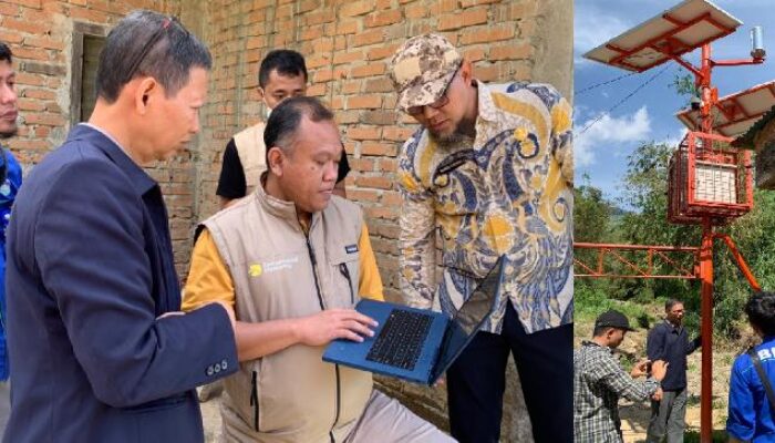 BNPB Uji Coba EWS Banjir Lahar Dingin Marapi