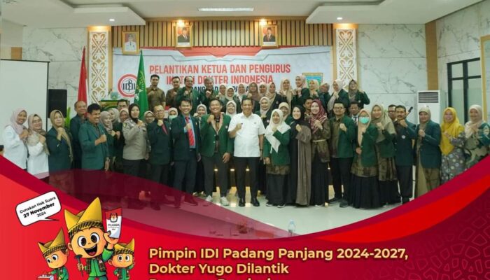 Pimpin IDI Padang Panjang 2024-2027, Dokter Yugo Dilantik Pengurus Provinsi