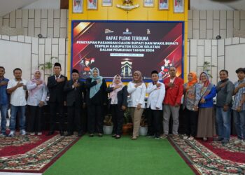 KPU Solok Selatan Tetapkan Khairunas – Yulian Efi sebagai Pemenang Pilkada 2024