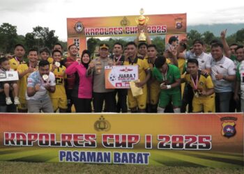 Kapolres Cup 1 Resmi Ditutup, Pertandingan Dimenangkan oleh Fadhila FC Muara Kiawai