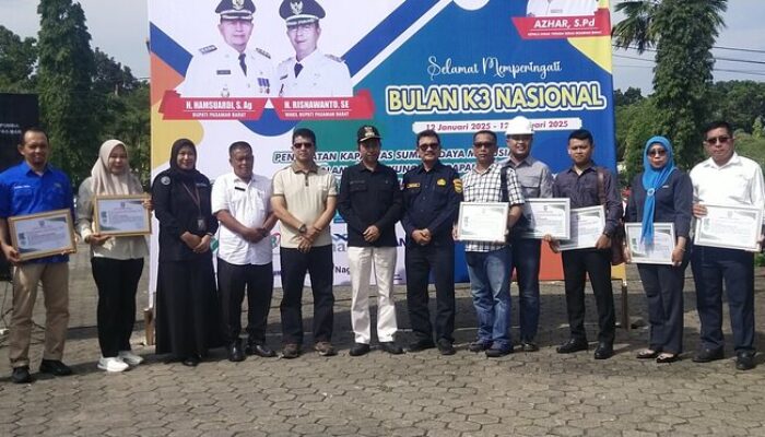 Peringatan Bulan K3 di Pasbar, 12 Perusahaan Terima Penghargaan Zero Accident