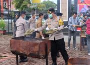 Polres Pasaman Musnahkan 100 Kg Narkotika Jenis Ganja