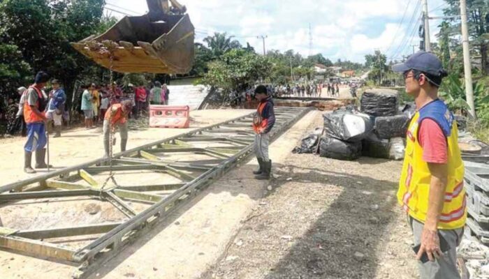 Jembatan Rangka Baja Portabel Dikebut, Diharapkan Selesai Sebelum Akhir Pekan
