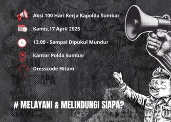 Aksi Gerakan Masyarakat Sipil Kritik 100 Hari Kerja Kapolda Sumbar