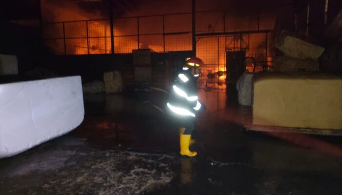 Gudang Spring Bed Bigland Terbakar, Kerugian Capai Rp 1 Miliar