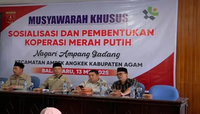 45 Koperasi Merah Putih di Agam Sudah Terbentuk