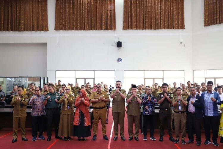 Wali Kota Padang Fadly Amran, Wakil Wali Kota Padang Maigus Nasir, pimpinan OPD dan Forkopimda saat Musrenbang RPJMD. IST