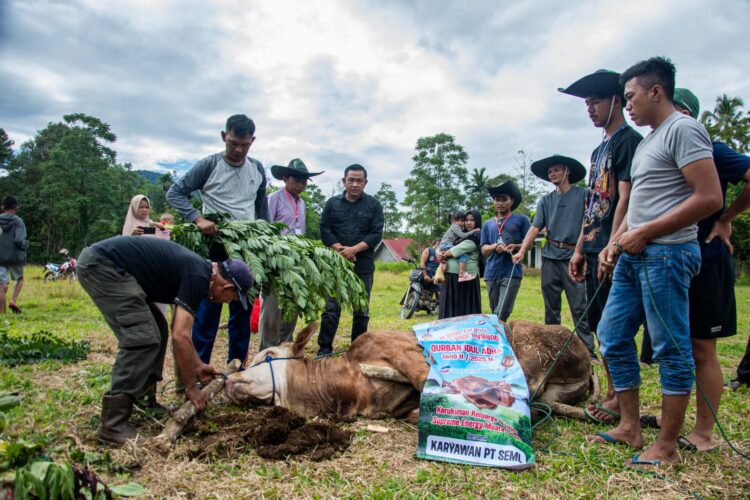 Menyambut Hari Raya Iduladha 1446 H, semangat berbagi kebaikan digaungkan oleh PT Supreme Energy Muaralaboh (PT SEML). IST